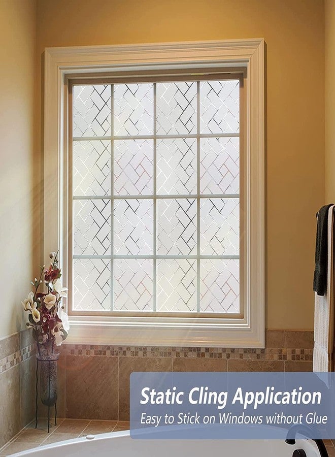 HOME13 Window Privacy Film Frosted Window Glass Film Static Cling Removable Decorative Sun Blocking Sticker for Home, Office (24 by 240 Inch, Rectangle) - Image 4